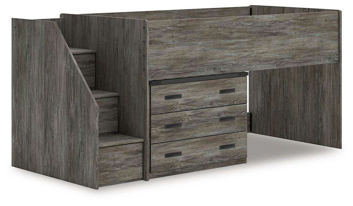 Signature Design Gray Twin Loft Bed with Drawer Storage