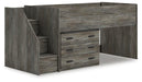 Signature Design Gray Twin Loft Bed with Drawer Storage