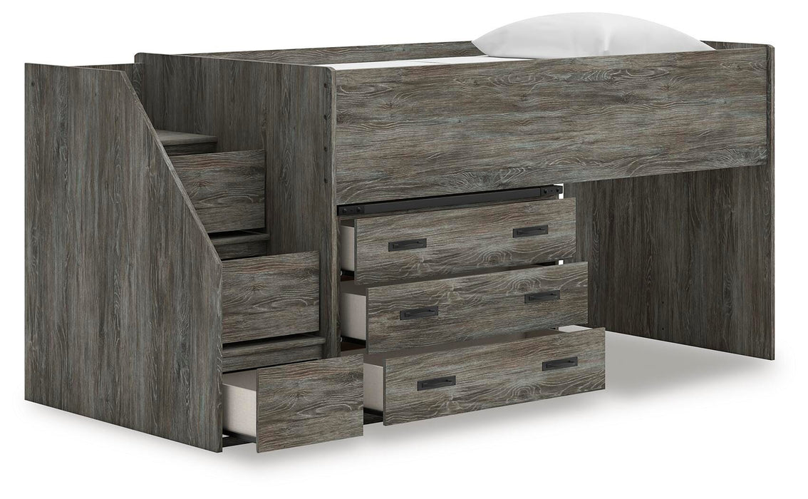 Signature Design Gray Twin Loft Bed with Drawer Storage