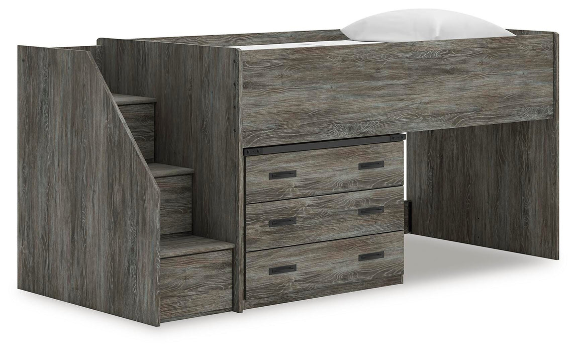 Signature Design Gray Twin Loft Bed with Drawer Storage