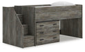 Signature Design Gray Twin Loft Bed with Drawer Storage