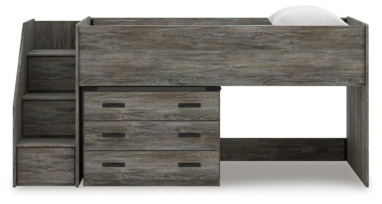 Signature Design Gray Twin Loft Bed with Drawer Storage
