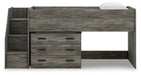 Signature Design Gray Twin Loft Bed with Drawer Storage