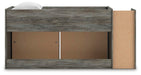 Signature Design Gray Twin Loft Bed with Bookcase and Drawer Storage