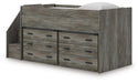 Signature Design Warm Gray Twin Loft Bed with Drawer Storage