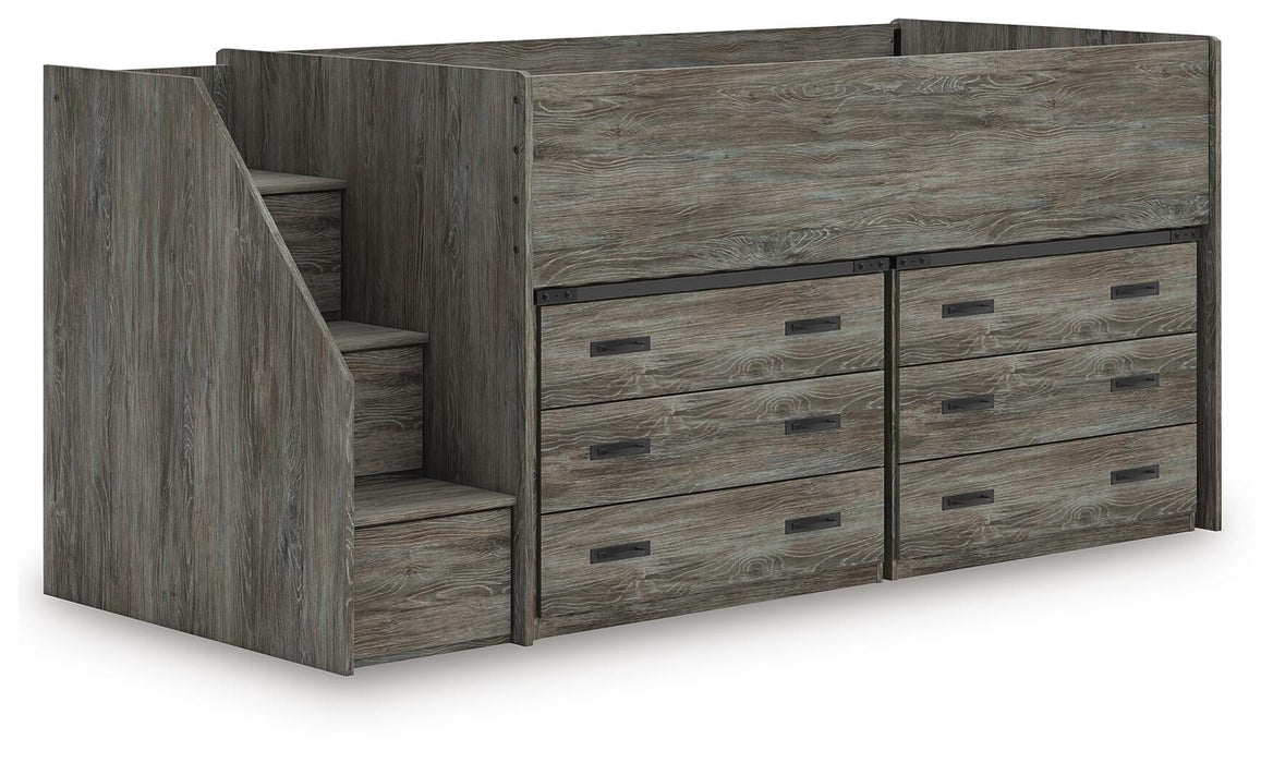 Signature Design Warm Gray Twin Loft Bed with Drawer Storage