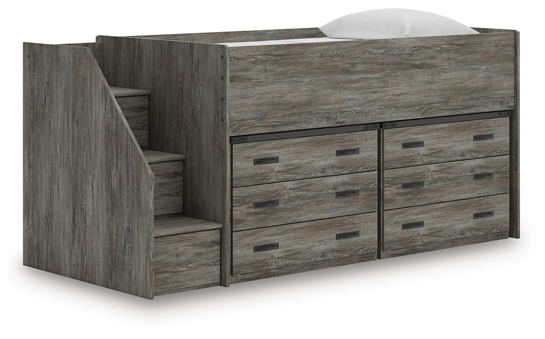 Signature Design Warm Gray Twin Loft Bed with Drawer Storage