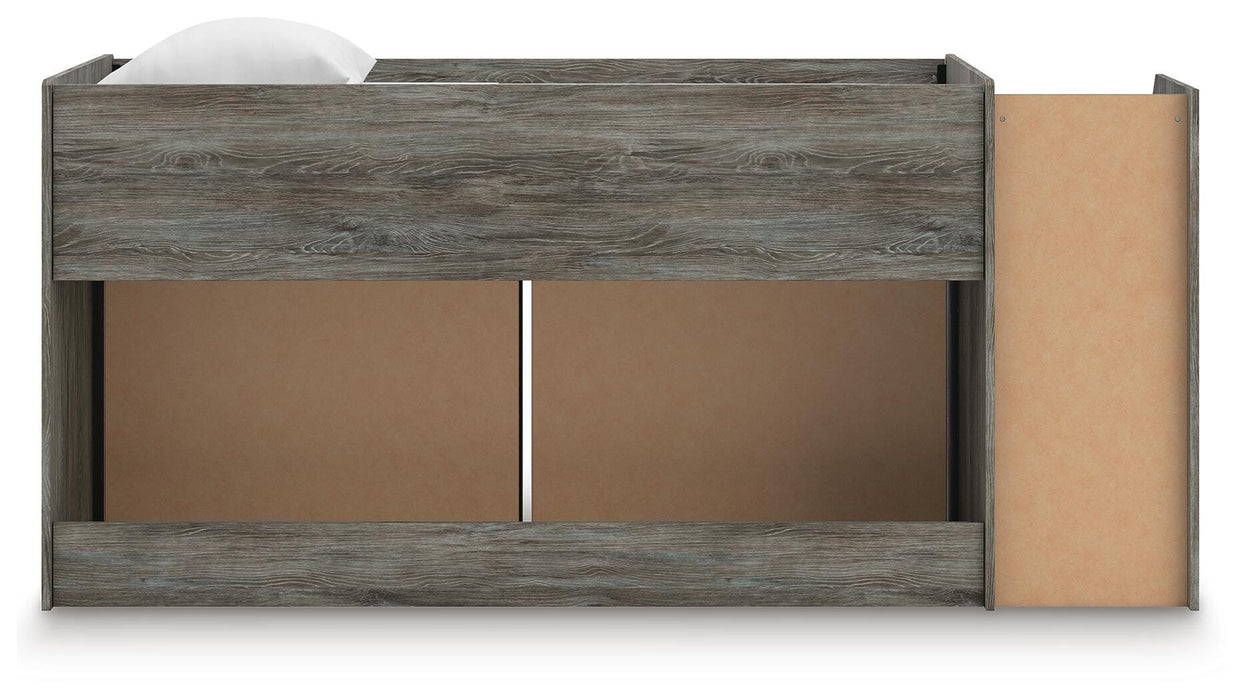Signature Design Warm Gray Twin Loft Bed with Drawer Storage