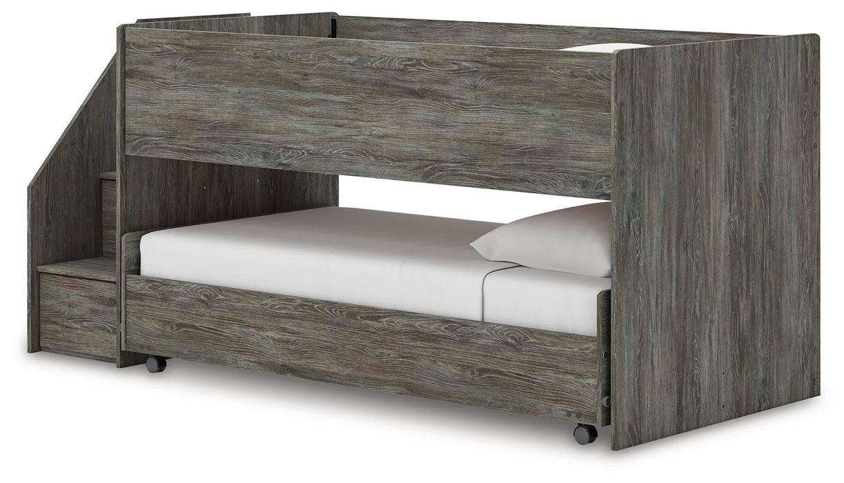 Signature Design Gray Twin over Twin Loft Bed