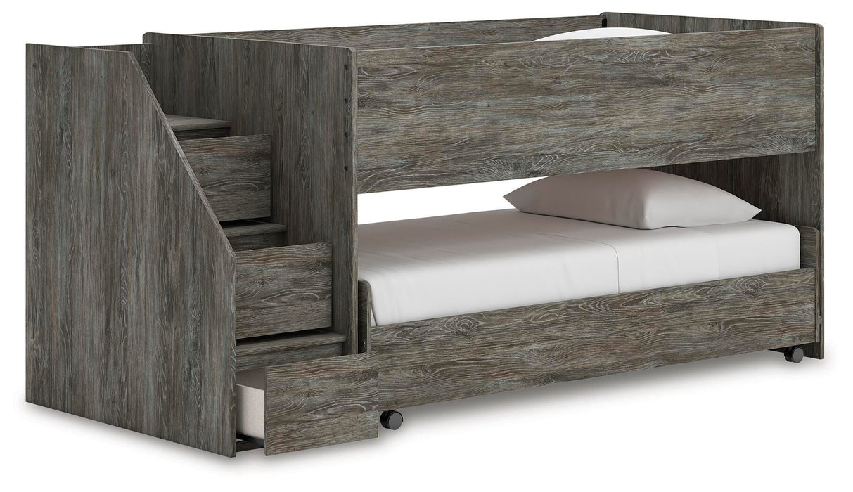 Signature Design Gray Twin over Twin Loft Bed