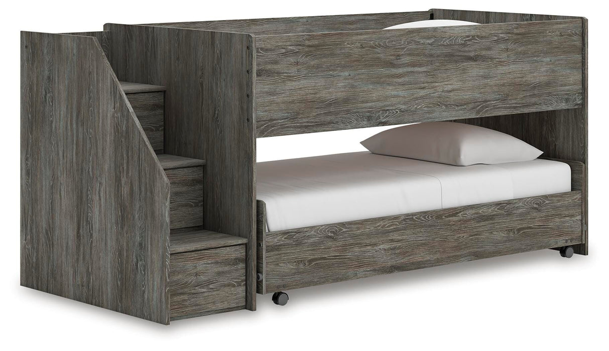 Signature Design Gray Twin over Twin Loft Bed