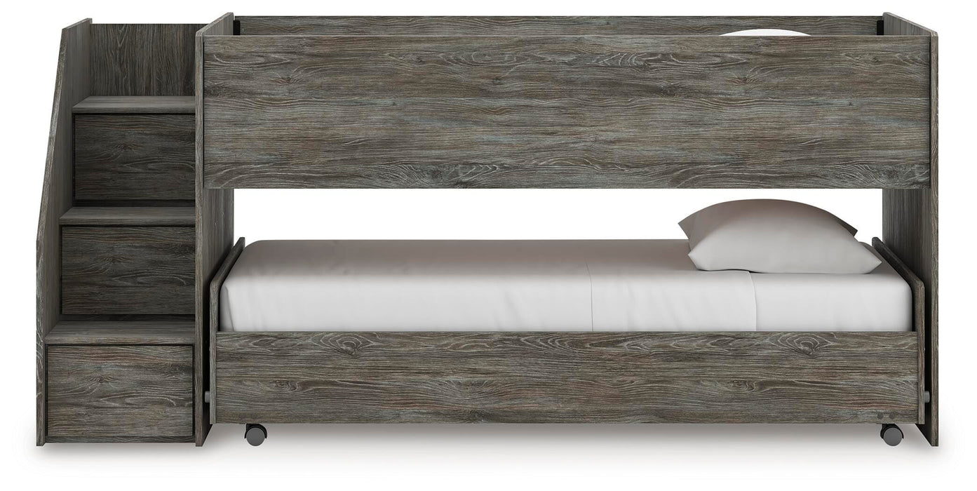 Signature Design Gray Twin over Twin Loft Bed