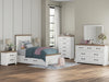 Benchcraft White/Brown Twin Panel Bed with Storage