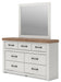 Benchcraft White/Brown Dresser and Mirror
