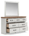 Benchcraft White/Brown Dresser and Mirror