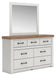 Benchcraft White/Brown Dresser and Mirror