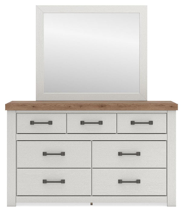 Benchcraft White/Brown Dresser and Mirror