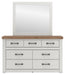 Benchcraft White/Brown Dresser and Mirror
