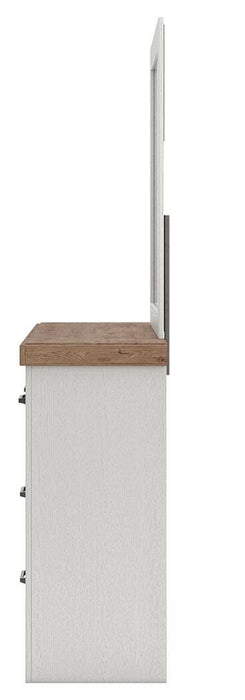 Benchcraft White/Brown Dresser and Mirror