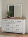 Benchcraft White/Brown Dresser and Mirror