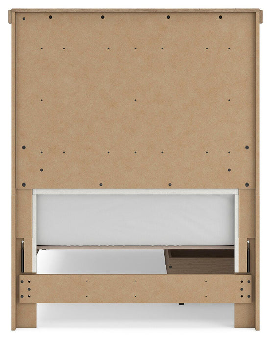Benchcraft White/Brown Twin Panel Bed with Storage