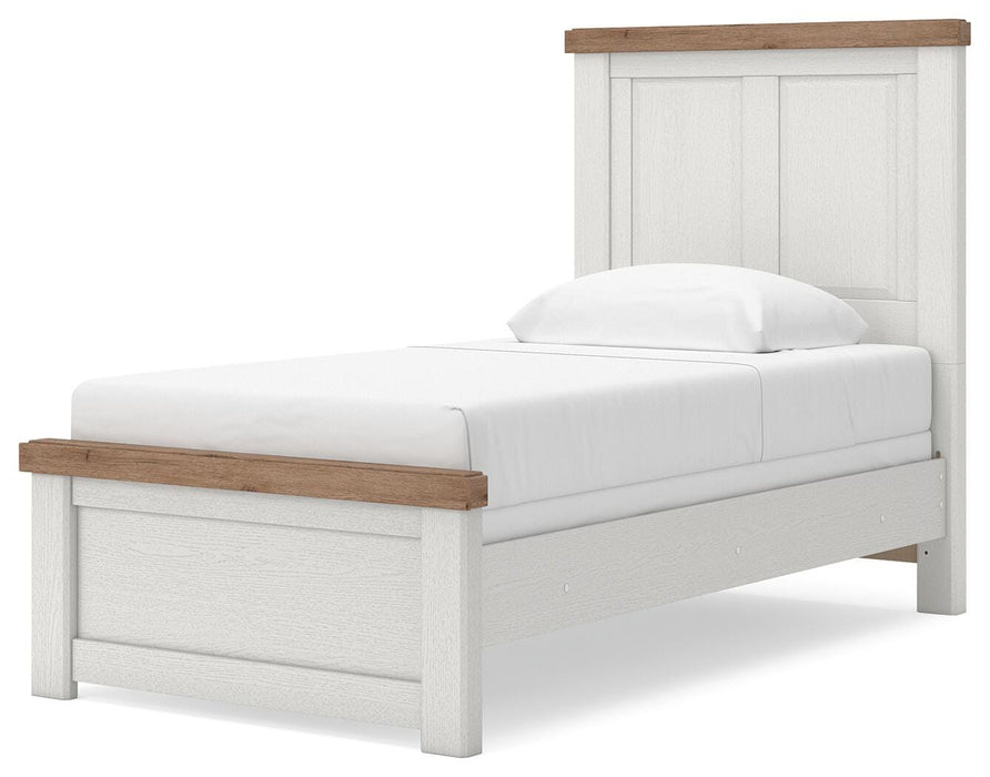 Benchcraft White/Brown Twin Panel Bed