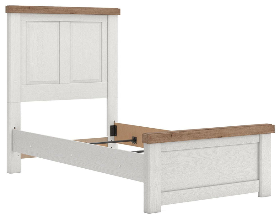 Benchcraft White/Brown Twin Panel Bed