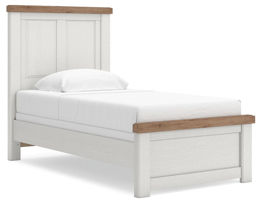 Benchcraft White/Brown Twin Panel Bed