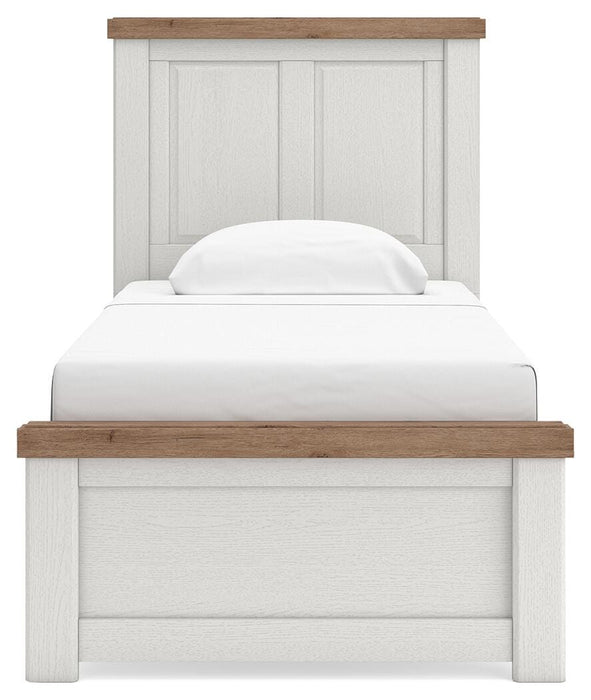 Benchcraft White/Brown Twin Panel Bed