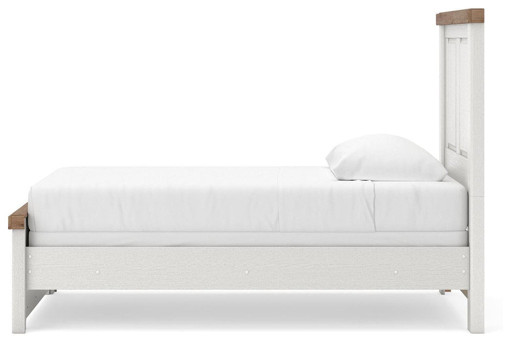 Benchcraft White/Brown Twin Panel Bed