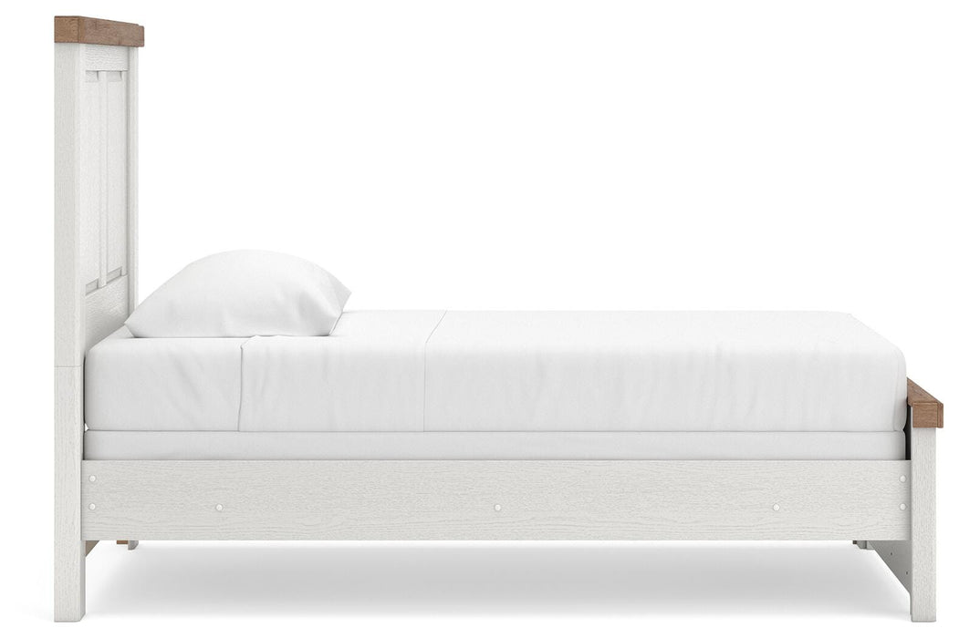 Benchcraft White/Brown Twin Panel Bed