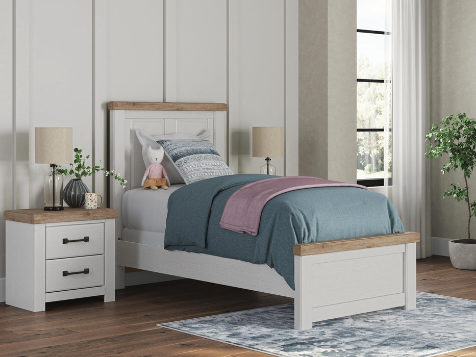 Benchcraft White/Brown Twin Panel Bed