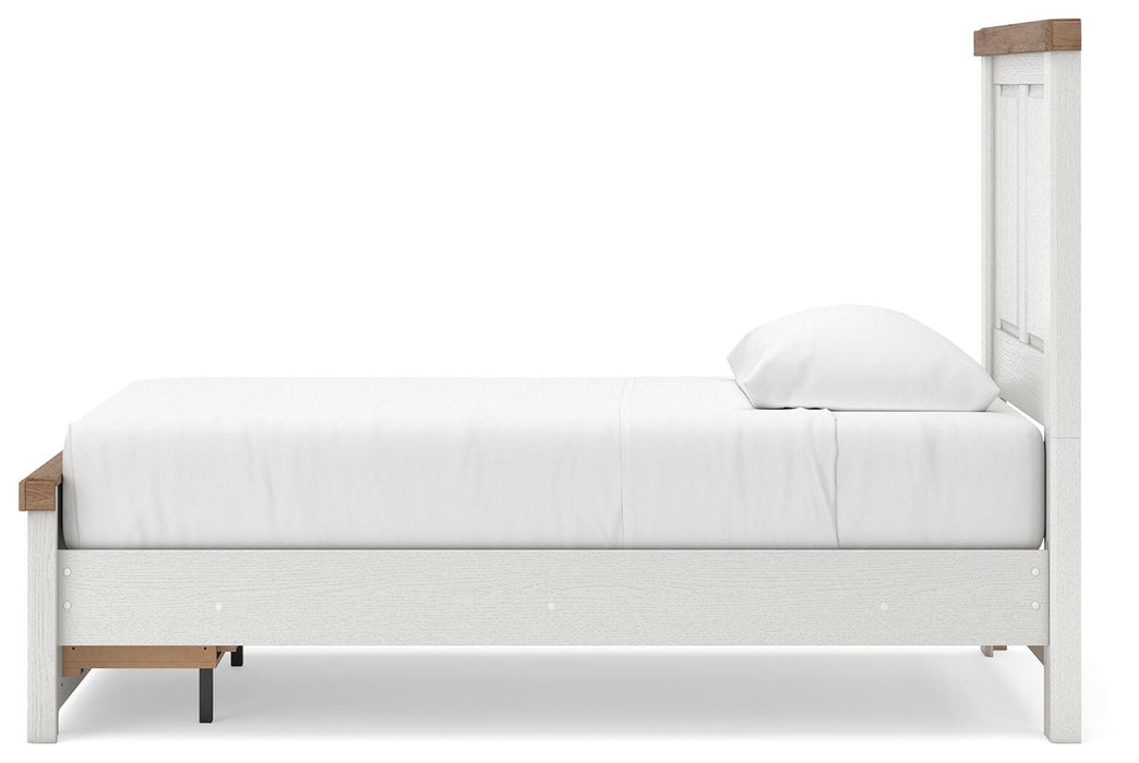 Benchcraft White/Brown Twin Panel Storage Bed