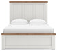 Benchcraft White/Brown Queen Panel Bed with Storage
