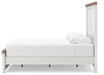 Benchcraft White/Brown Queen Panel Bed with Storage