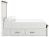 Benchcraft White/Brown Queen Panel Bed with Storage