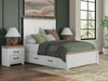 Benchcraft White/Brown Queen Panel Bed with Storage