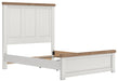 Benchcraft White/Brown Queen Panel Bed