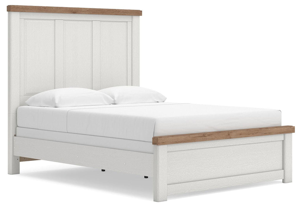 Benchcraft White/Brown Queen Panel Bed