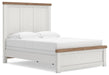 Benchcraft White/Brown Queen Panel Bed
