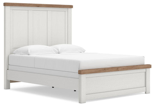 Benchcraft White/Brown Queen Panel Bed