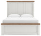 Benchcraft White/Brown Queen Panel Bed