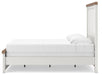 Benchcraft White/Brown Queen Panel Bed