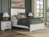 Benchcraft White/Brown Queen Panel Bed