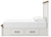 Benchcraft White/Brown Queen Panel Storage Bed