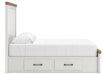 Benchcraft White/Brown Queen Panel Storage Bed