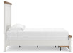 Benchcraft White/Brown Queen Panel Storage Bed