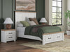 Benchcraft White/Brown Queen Panel Storage Bed