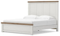 Benchcraft White/Brown King Panel Bed with Storage