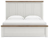 Benchcraft White/Brown King Panel Bed with Storage